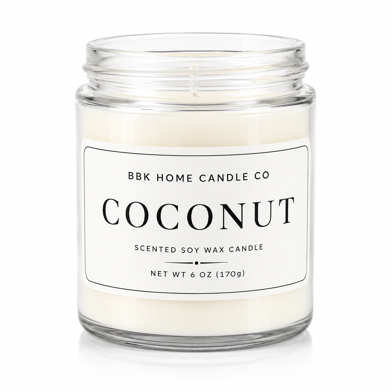 Coconut Candle – Clear Glass – 6 oz