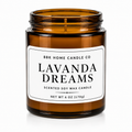Lavanda Dreams Candle – Amber Glass – 6 oz