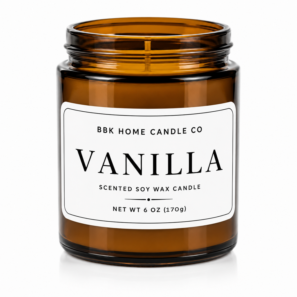 Vanilla Candle – Amber Glass – 6 oz