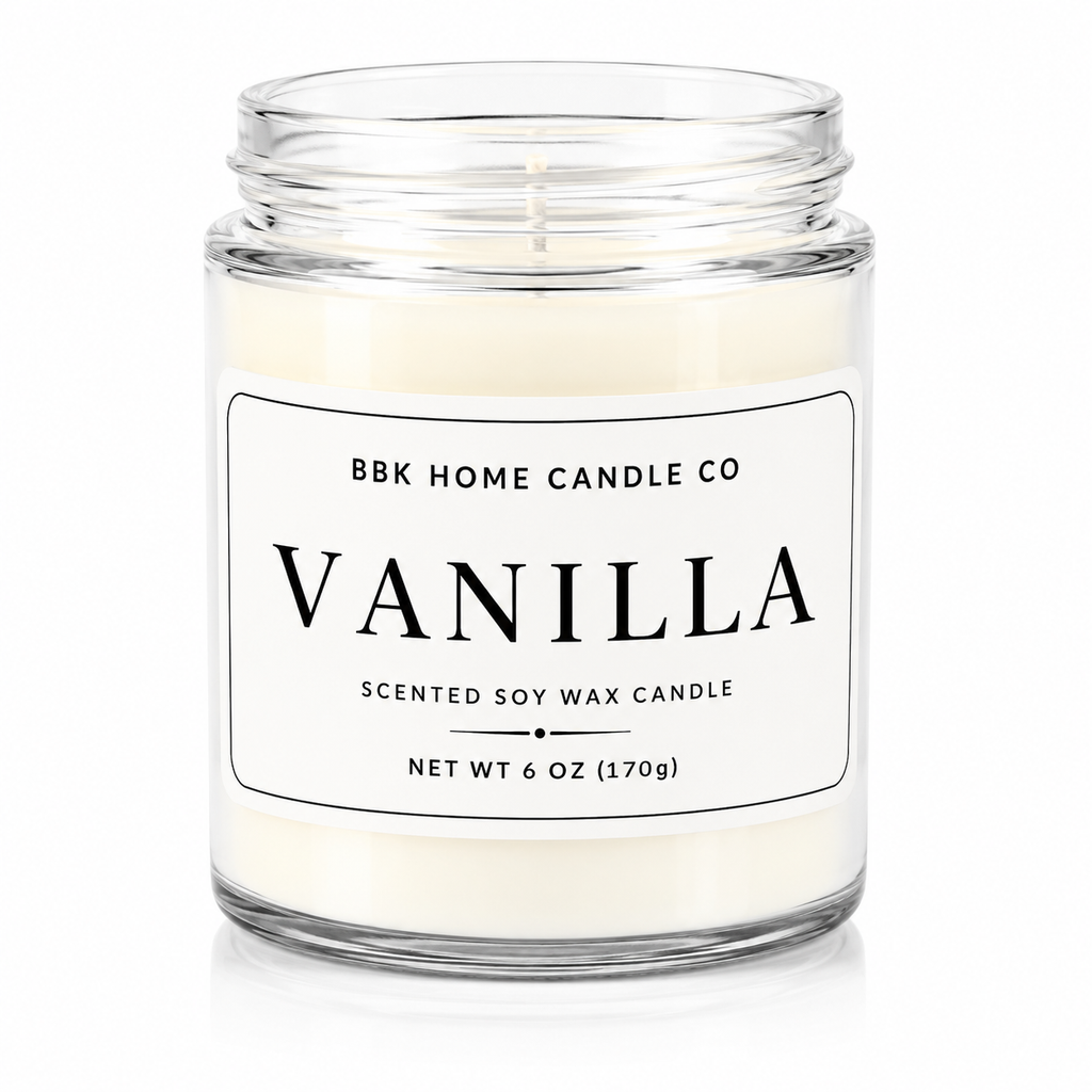 Vanilla Candle – Clear Glass – 6 oz