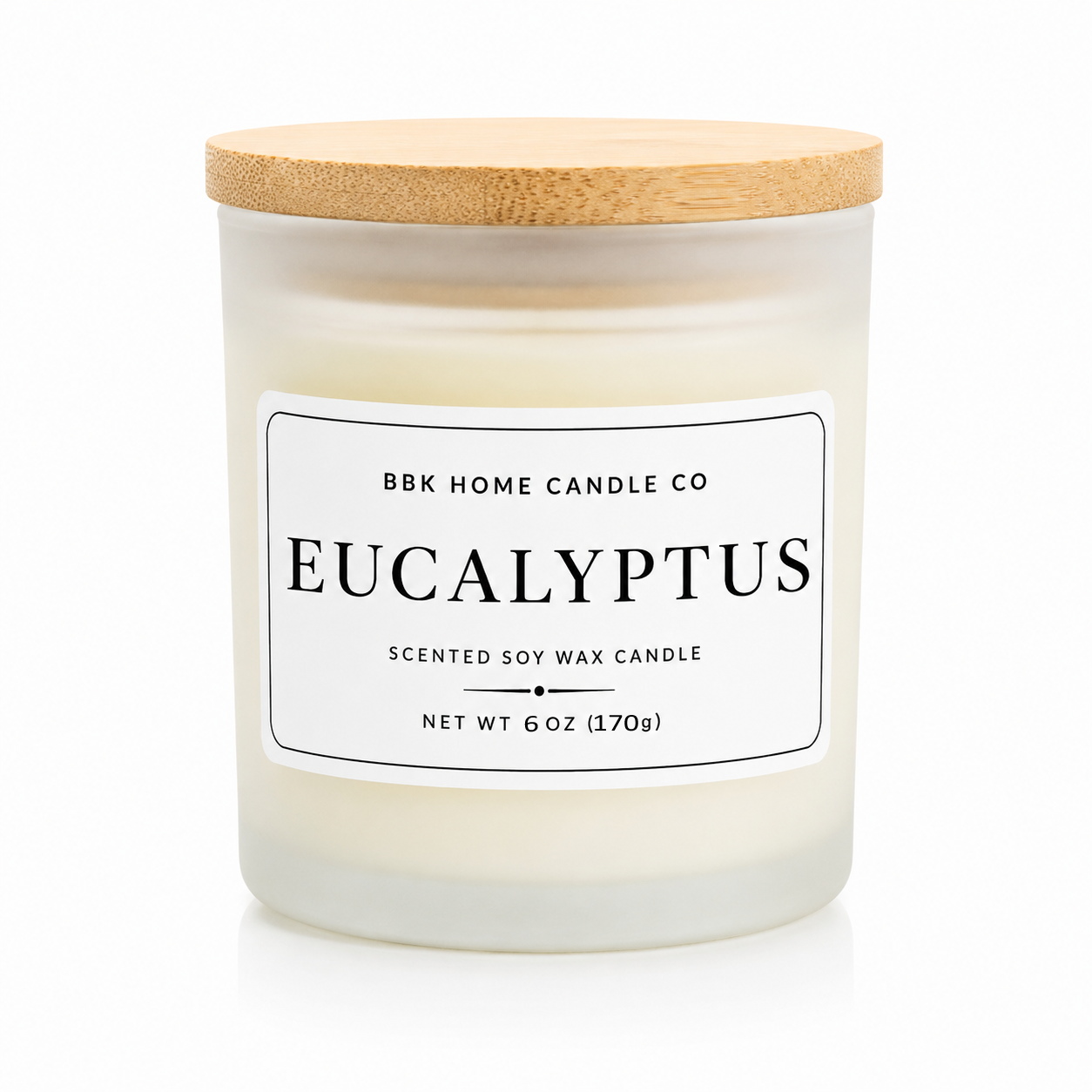 Eucalyptus Candle – Frosted Gray Glass – 6 oz