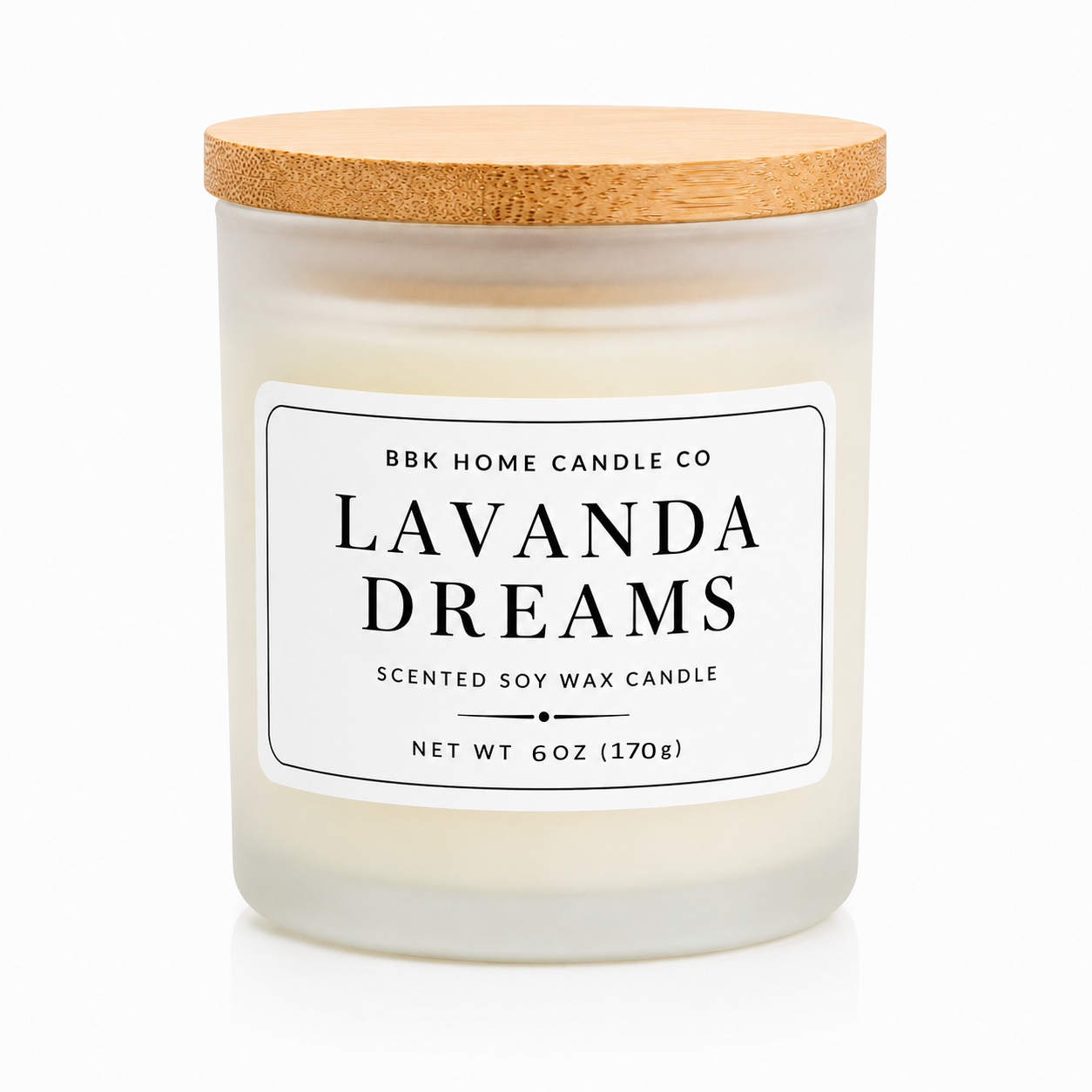 Lavanda Dreams Candle – Frosted Gray Glass – 6 oz