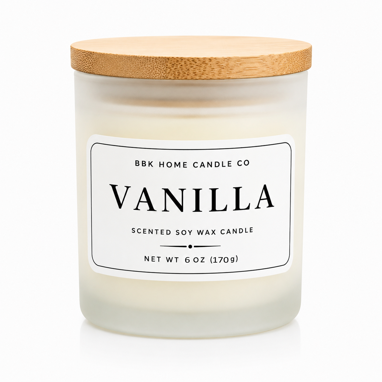 Vanilla Candle – Frosted Gray Glass – 8 oz