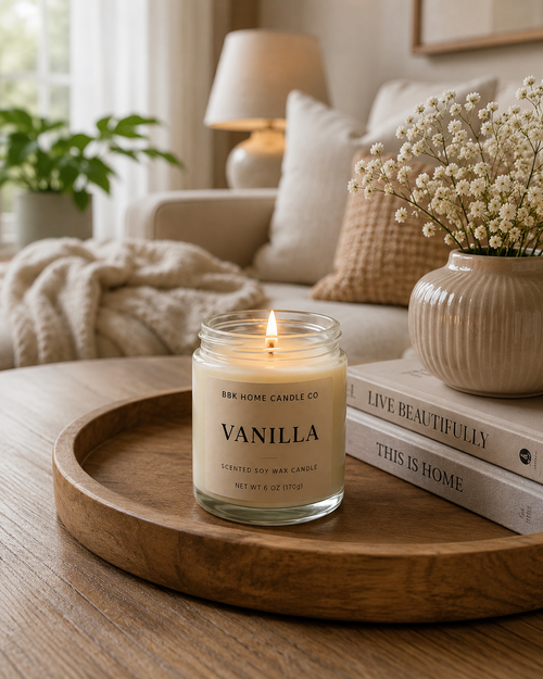 Vanilla Candle – Clear Glass – 6 oz