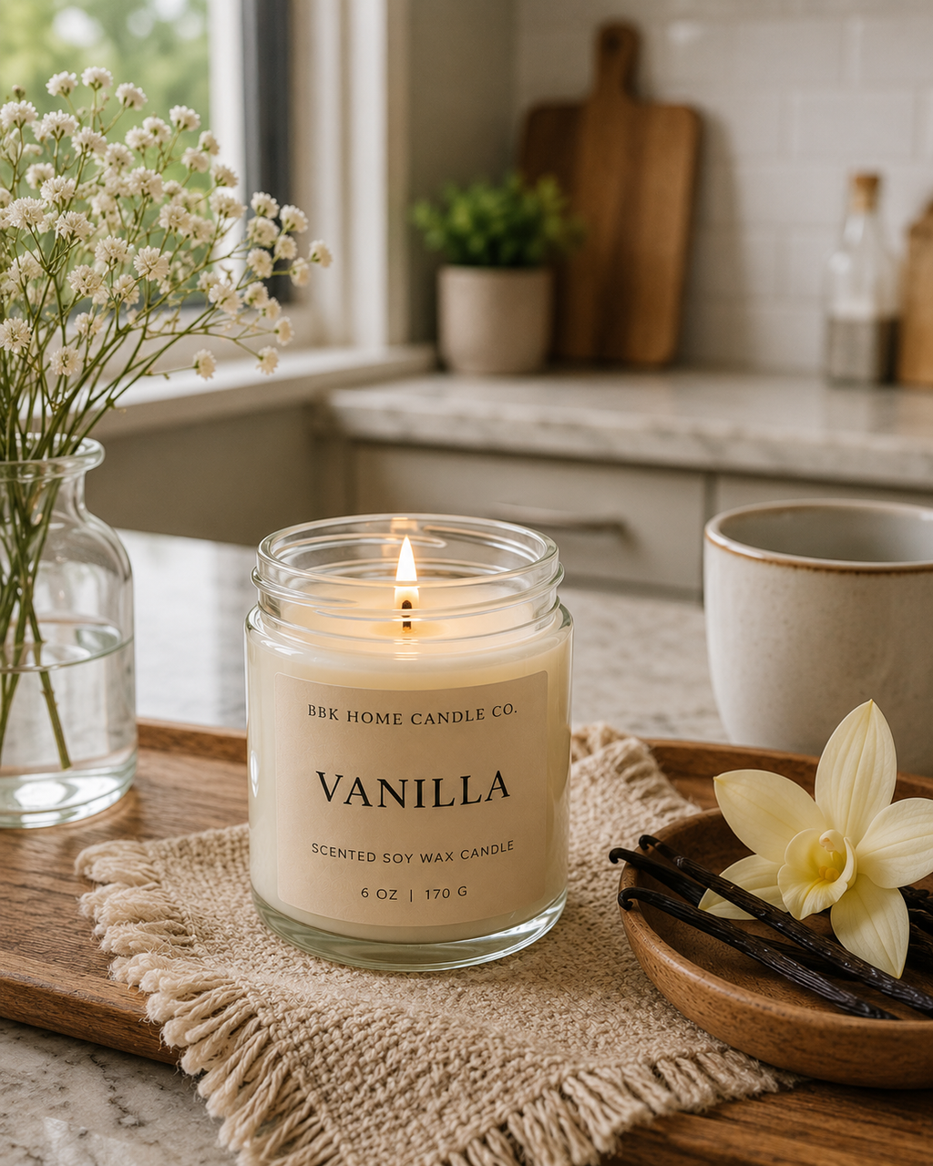 Vanilla Candle – Clear Glass – 6 oz