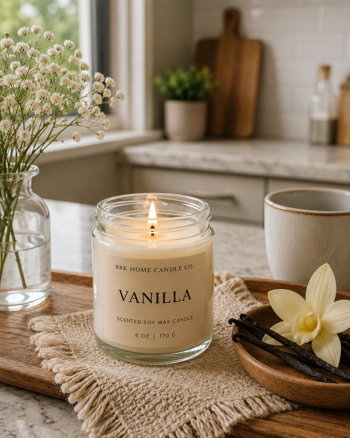 Vanilla Candle – Clear Glass – 6 oz