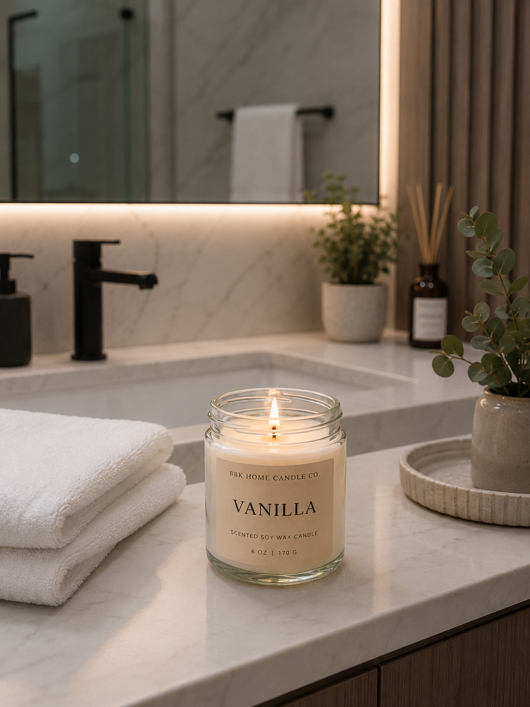 Vanilla Candle – Clear Glass – 6 oz