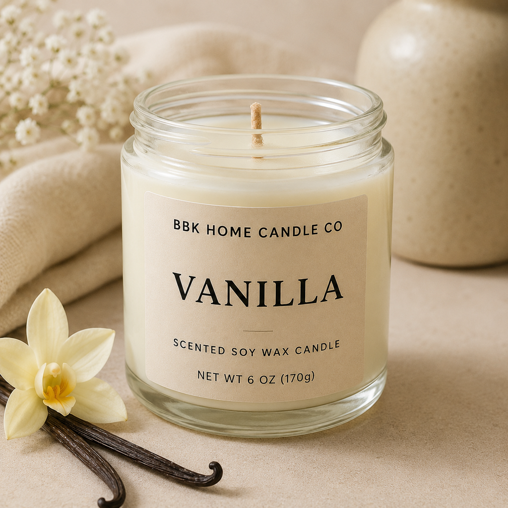 Vanilla Candle – Clear Glass – 6 oz